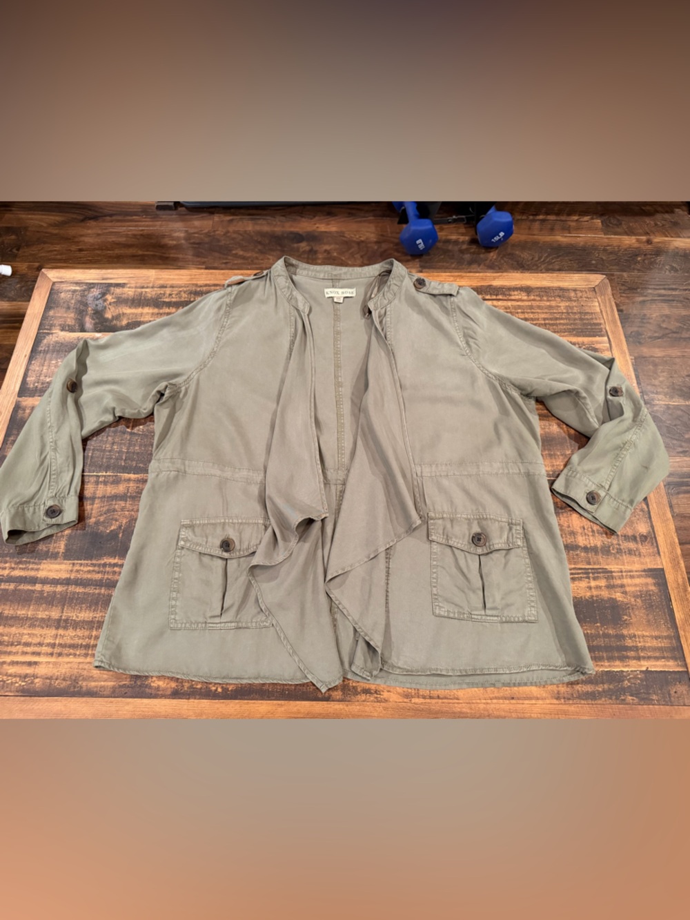 Knox Rose Olive Utility Jacket with Front Flap Pockets